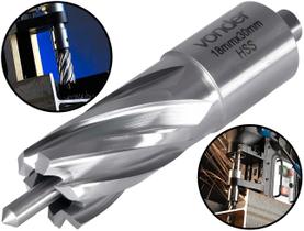 Broca Anular Para Furadeira Aço Rápido Com Encaixe Weldon Perfuração Em Metal 18mmx30mm Vonder