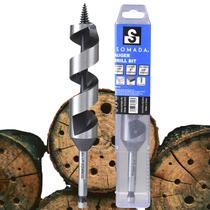 Broca Auger SOMADA 28,6 mm x 200 mm para haste hexagonal de madeira de 9,5 mm
