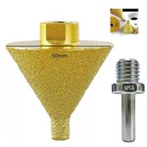 Broca Chanfrar 50mm Rosca M14 Soldada Vacuo Esmerilhadeira - Pentech Broca Chanfrar 50mm Rosca M14 Soldada Vacuo Esmerilhadeira - Pentech