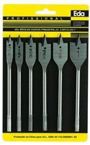 Broca Chata Jogo C/6 Peças P/ Madeira - Eda 4dl