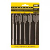 Broca Chata Madeira Eda 3/8'' A 1'' Jogo Com 6 Pecas - 4Dl Broca Chata Madeira Eda 3/8'' A 1'' Jogo Com 6 Pecas - 4Dl