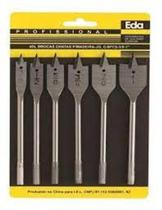 Broca Chata Para Madeira Jogo Com 06 Peças 3/8 A 1 Eda 4dl JC 65142 Broca Chata Para Madeira Jogo Com 06 Peças 3/8 A 1 Eda 4dl JC 65142