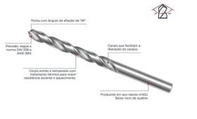Broca de Aço Rápido 10 mm Cortag Pct c/5 unid Broca de Aço Rápido 10 mm Cortag Pct c/5 unid