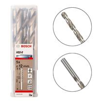 Broca de Aço Rápido 12.0MM Estojo com 5 Peças 2608595081 - Bosch Broca de Aço Rápido 12.0MM Estojo com 5 Peças 2608595081 - Bosch