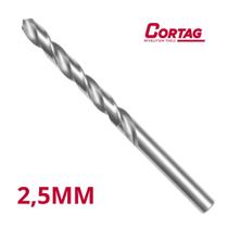 BROCA DE ACO RAPIDO 2,5 mm - PACOTE C/ 10 UN CORTAG COD 61911