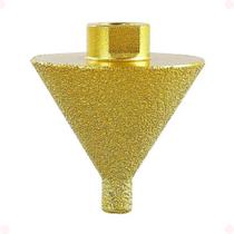 Broca De Chanfro Cônica Diamantada 50mm 38mm M14 Rebolo Para Lixadeira Esmerilhadeira e Furadeira