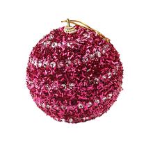 Broca de colagem de Natal Glitter Baubles Ball Xmas Árvore de Natal Ornamento Pingente Decorações de Natal 8cm