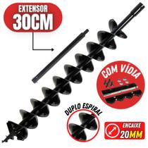 Broca De Ferro Kawashima Com Espiral Duplo E Lâmina de Vídia 800mm x 100mm + Extensor de 300mm