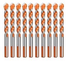Broca De Torção Triangular Fura Tudo 6Mm Kit 10 Unidades
