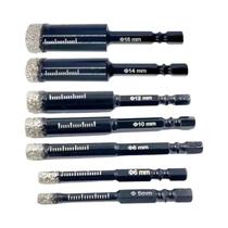 Broca Diamantada Soldada Com Haste Hexagonal 5-16mm Para Cerâmica, Mármore, Granito E Azulejo