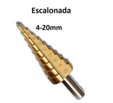 Broca Escalonada 4 a 20mm HSS Cônica Revestimento Titânio CTPOHR