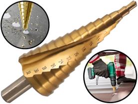 Broca Escalonada Aço Rápido Tipo Cone 15 Etapas Profissional 4mm A 32mm Brasfort