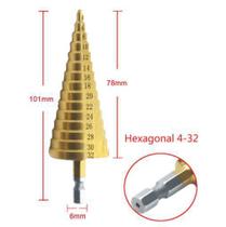 Broca Escalonada Conica Aço Rapido Varias Medidas 4 A 32Mm