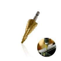 Broca Escalonada de 4 A 20 Mm Em Aço Rápido Revestida de Titânio Com Haste Hexagonal Para Chapa de Metal Mtx