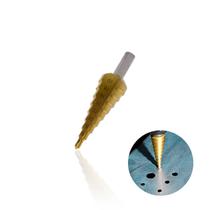 Broca Escalonada de 4 A 20 Mm Em Aço Rápido Revestida de Titânio Com Haste Triangular Para Chapa de Metal Ctm-50704020 Ctpohr Broca Escalonada de 4 A 20 Mm Em Aço Rápido Revestida de Titânio Com Haste Triangular Para Chapa de Metal Ctm-50704020 Ctpohr