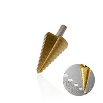 Broca Escalonada de 9 A 36 Mm Em Aço Rápido Revestida de Titânio Com Haste Cilíndrica Para Chapa de Metal Ctm-50709036 Ctpohr Broca Escalonada de 9 A 36 Mm Em Aço Rápido Revestida de Titânio Com Haste Cilíndrica Para Chapa de Metal Ctm-50709036 Ctpohr
