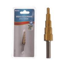 Broca Escalonada de Titânio 4 12mm Broca Cone Corneta Broca Escalonada de Titânio 4 12mm Broca Cone Corneta