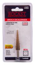 Broca Escalonada Em Aço Rápido C/ Titânio 4 A 12 Mm Rocast