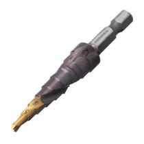 Broca escalonada para metal, 4-6-8-10-12-14-16-18-20mm, aco m2, haste hexagonal, 1pc // gross Broca escalonada para metal, 4-6-8-10-12-14-16-18-20mm, aco m2, haste hexagonal, 1pc // gross