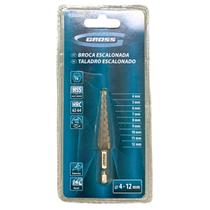 Broca Escalonada Para Metal de 4 a 12 mm de Aço HSS Gross Broca Escalonada Para Metal de 4 a 12 mm de Aço HSS Gross