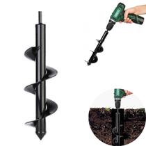 Broca Espiral Perfurador de Solo Jardim Plantio Aço Resistente 25cm x 8cm