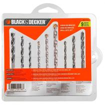 Broca Kit Black+Decker Com (9 Pecas Widea) (5/6/8Mm Aco Rapido) (4/5/6Mm Madeira)
