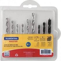 Broca Kit Tramontina Com 09 Pecas Aco Rapido/Widea/Madeira - 43408/512 Broca Kit Tramontina Com 09 Pecas Aco Rapido/Widea/Madeira - 43408/512