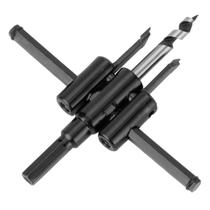 Broca Madeira Ajustável 30-120mm Aço 45 Com Chave E Guia MTX Broca Madeira Ajustável 30-120mm Aço 45 Com Chave E Guia MTX