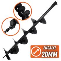 Broca para Perfurador de Solo 80x15cm Encaixe de 20mm Para Vulcan, Vonder, Tssaper, Branco e Outros