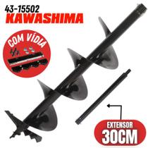 Broca Pra Perfurador de Solo 80x20cm Com Videa de Encaixe de 20mm + Extensor Alongador 30cm