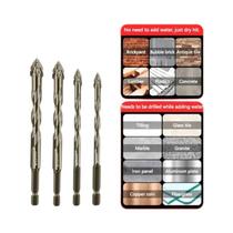 Broca Serrilhada Excêntrica de Alta Resistência - 4 Flautas para Telha, Cerâmica, Vidro e Mármore