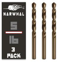 Brocas de cobalto Narwhal 5/16" (8 mm), pacote com 3 unidades, de grau industrial Brocas de cobalto Narwhal 5/16" (8 mm), pacote com 3 unidades, de grau industrial