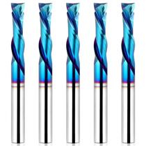 Brocas de roteador em espiral EANOSIC com corte para cima/para baixo, 6 mm com revestimento azul nano, 5 unidades
