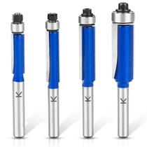 Brocas de roteador Flush Trim NICAVKIT, 4 unidades de haste de 1/4 de polegada Brocas de roteador Flush Trim NICAVKIT, 4 unidades de haste de 1/4 de polegada