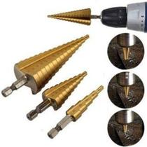 Brocas Escalonadas Hss 4-32mm T-cone Profissional 3 Peças - SAINT