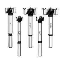 Brocas Forstner Drill Bits Waterspout 5 peças de aço carbono, madeira 15-35 mm