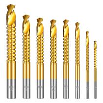 Brocas Hariendny 8 Peças Revestidas de Titânio HSS 3-10 mm