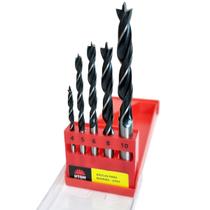Brocas Para Madeira 3 Pontas Kit 5 Pçs 4 A 10Mm Profissional
