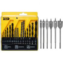 Brocas Para Madeira E Aço Para Furadeira Kit 22 Peças Ferramentas