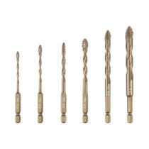 Brocas Sextavadas De Aço De Titânio Para Alvenaria, Haste 1/4 Para Vidro, Cerâmica, Concreto,