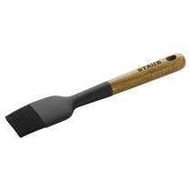 Brocha para repostería STAUB con mango de silicona negro mate sin BPA y mango de madera de acacia Brocha para repostería STAUB con mango de silicona negro mate sin BPA y mango de madera de acacia