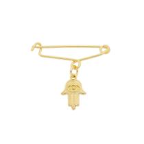 Broche Alfinete Mão De Hamsá, Mão De Fátima Folheado Ouro18k Broche Alfinete Mão De Hamsá, Mão De Fátima Folheado Ouro18k