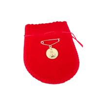 Broche Alfinete Roupa São Tarcisio Banho de Ouro 18k