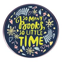 Broche, alfinetes, tantos livros, tão pouco tempo, esmalte, lapela