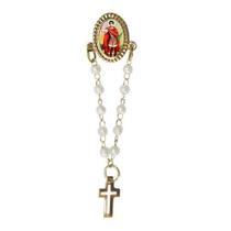 Broche Bóton Santo Expedito Oval Terço Pérola - Dúzia Broche Bóton Santo Expedito Oval Terço Pérola - Dúzia