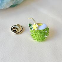 Broche Botton Coco com Canudinho