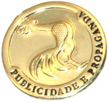 Broche Botton Publicidade Propaganda Folheado Ouro 18k