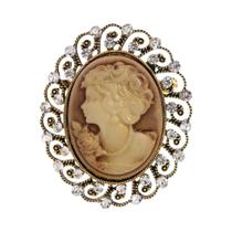 Broche Camafeu Vintage Vitoriano - Presente de Casamento Elegante