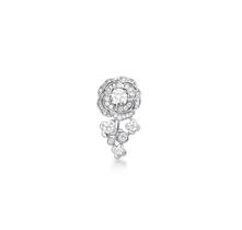 Broche com Flores e Cristais Banhado a Ródio - Elegância e Sofisticação