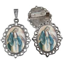 Broche com Relicario Cor Prata Maria Passa na Frente Terno Noivo lapela Qualidade Resinado Alto Padrão Casamentos